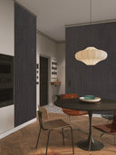 Wandpaneel in Holzoptik, Eiche Asch, montiert an zwei Wänden in Küche/Esszimmer