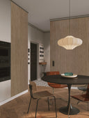 Wandpaneel in Holzoptik, Eiche Hell, montiert an zwei Wänden in Küche/Esszimmer