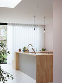 Wandpaneel in Lederoptik, Grau, befestig als Kücheninsel-Verkleidung