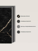 Wandpaneel in Marmoroptik, Black Marquina Gold, Aufbau