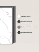 Wandpaneel in Marmoroptik, Calacatta Weiss, Aufbau