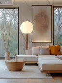 Wandpaneel in Marmoroptik, Carrara Weiss, montiert über Sofa, Wohnzimmer