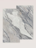Wandpaneel in Marmoroptik, Portinari Grau, zwei Paneele nebeneinander