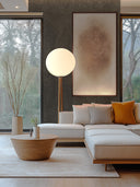 Wandpaneel in Steinoptik, Beton Grau, montiert über Sofa, Wohnzimmer