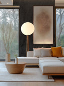 Wandpaneel in Steinoptik, Beton Schwarz, montiert über Sofa, Wohnzimmer